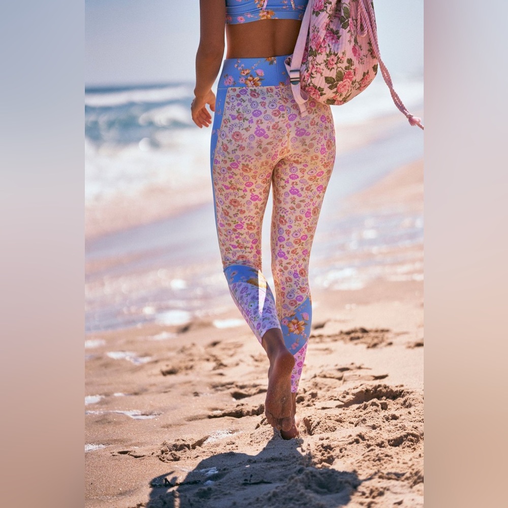 LoveShackFancy Floral and Blue Leggings - Picture 3 of 16